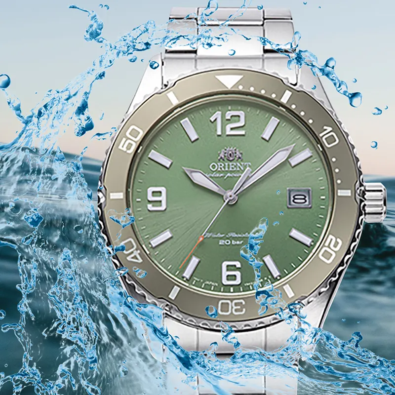 Orient Sports Solar Diver Green Dial Men's Watch- RA-WJ0001E